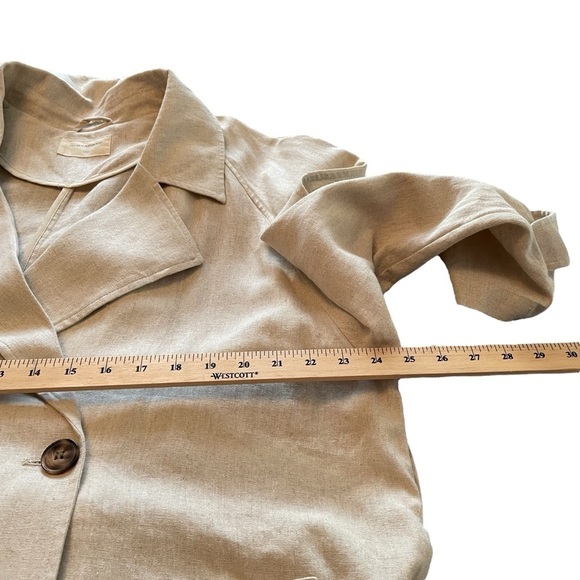 MARFINNO GG-Made in Uruguay-Double Breasted—Linen -Tie Waist Trench Coat-NWT - Picture 7 of 15